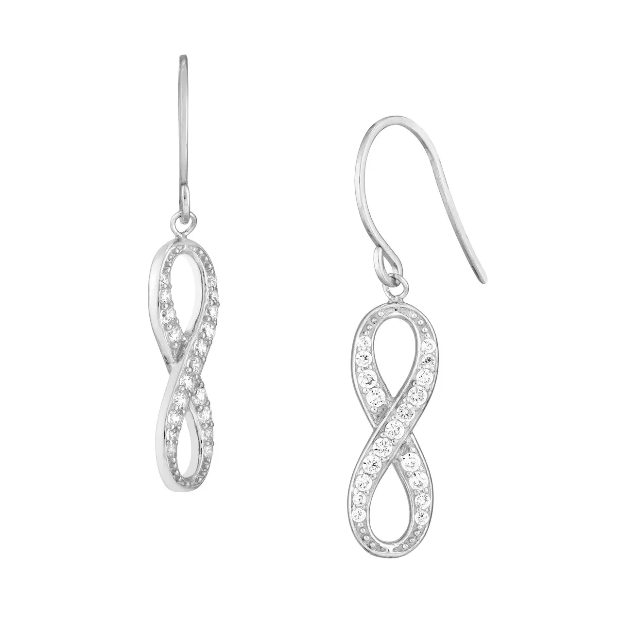 Dangle CZ Infinity Earring with Euro Wire