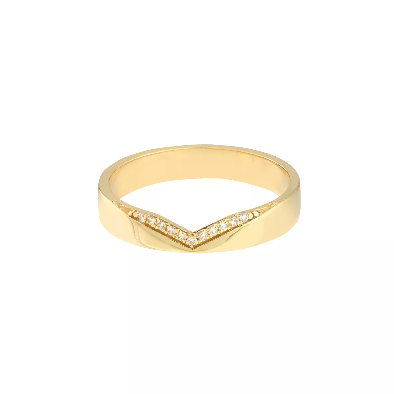 Diamond Chevron Polished Band