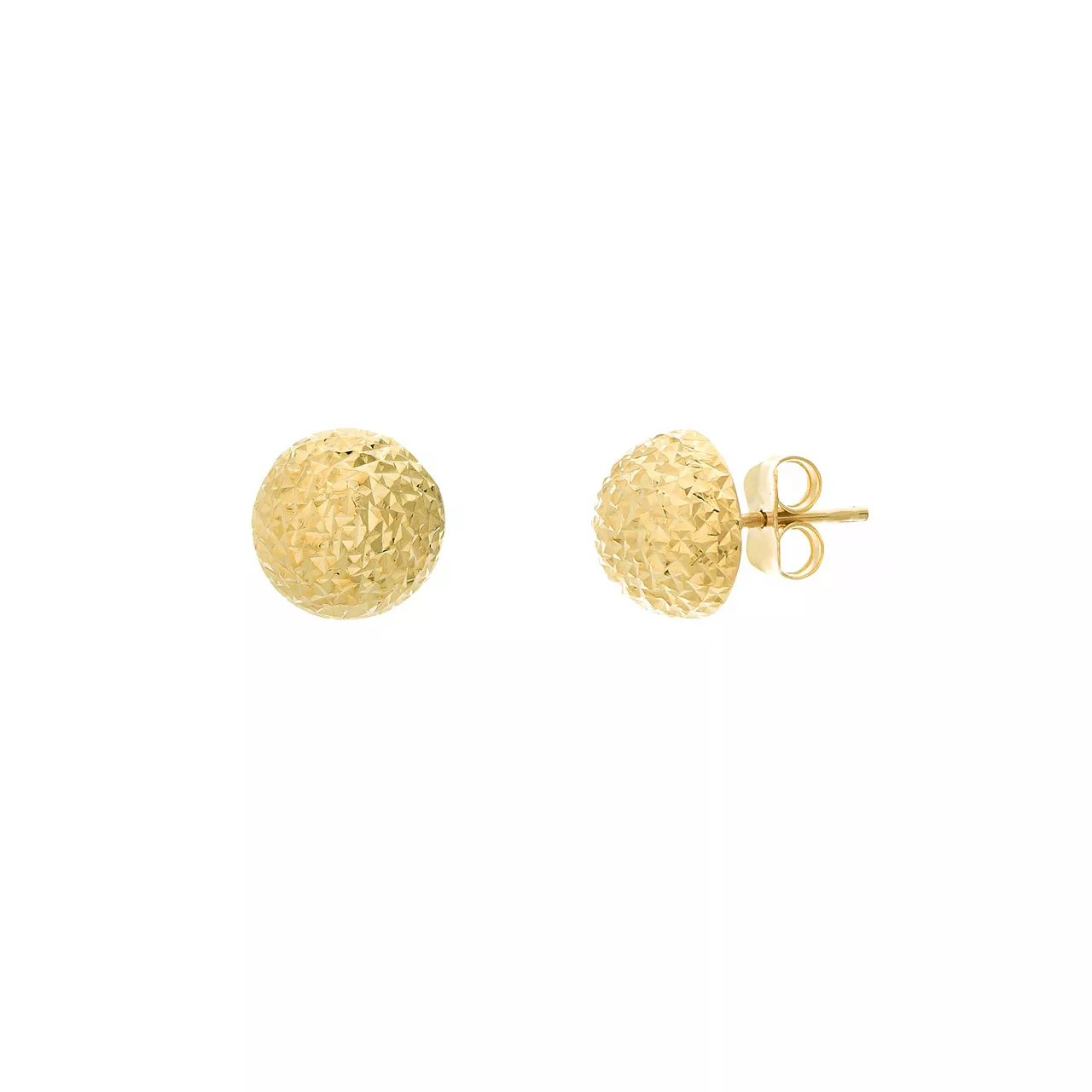 Diamond Cut Dome Stud Earrings on Post Back
