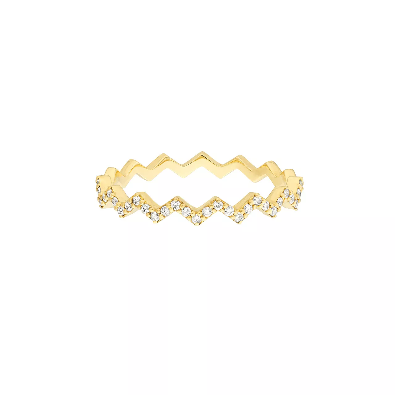 Diamond Polished Zig Zag Band Ring