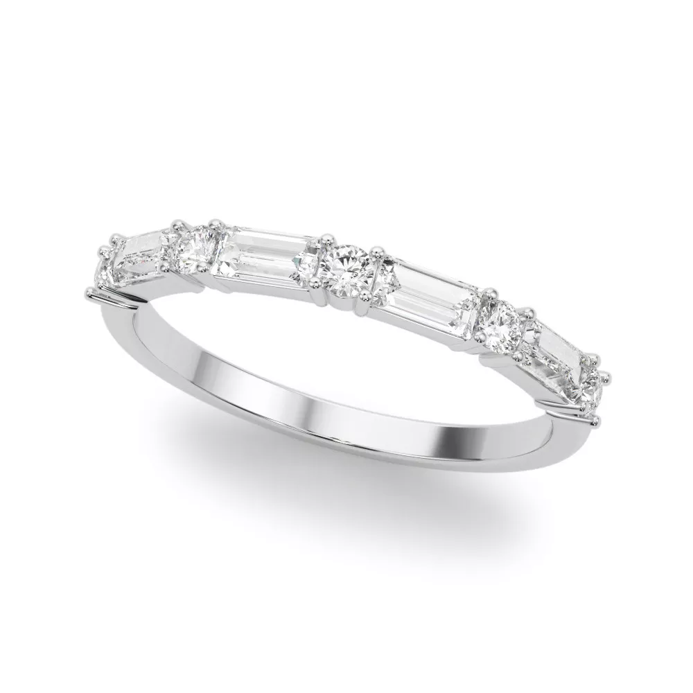 Diamond Wedding Band with Straight Baguettes 5 /8 Carat Total Weight(Lab-Created)
