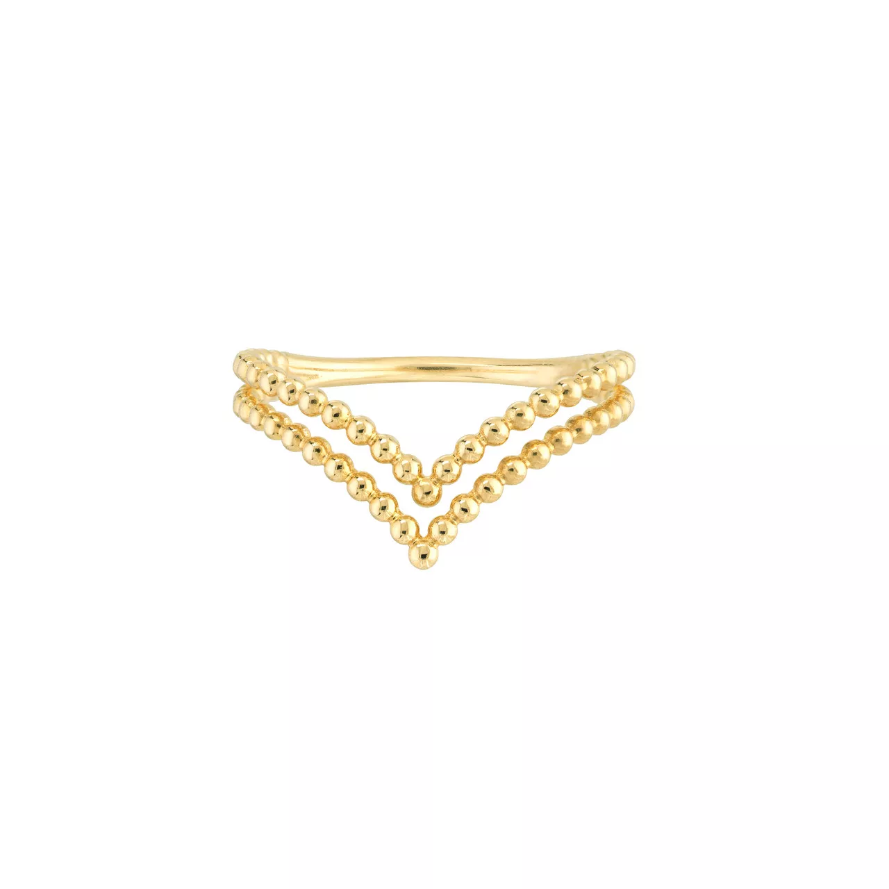 Double Beaded Chevron Design Ring