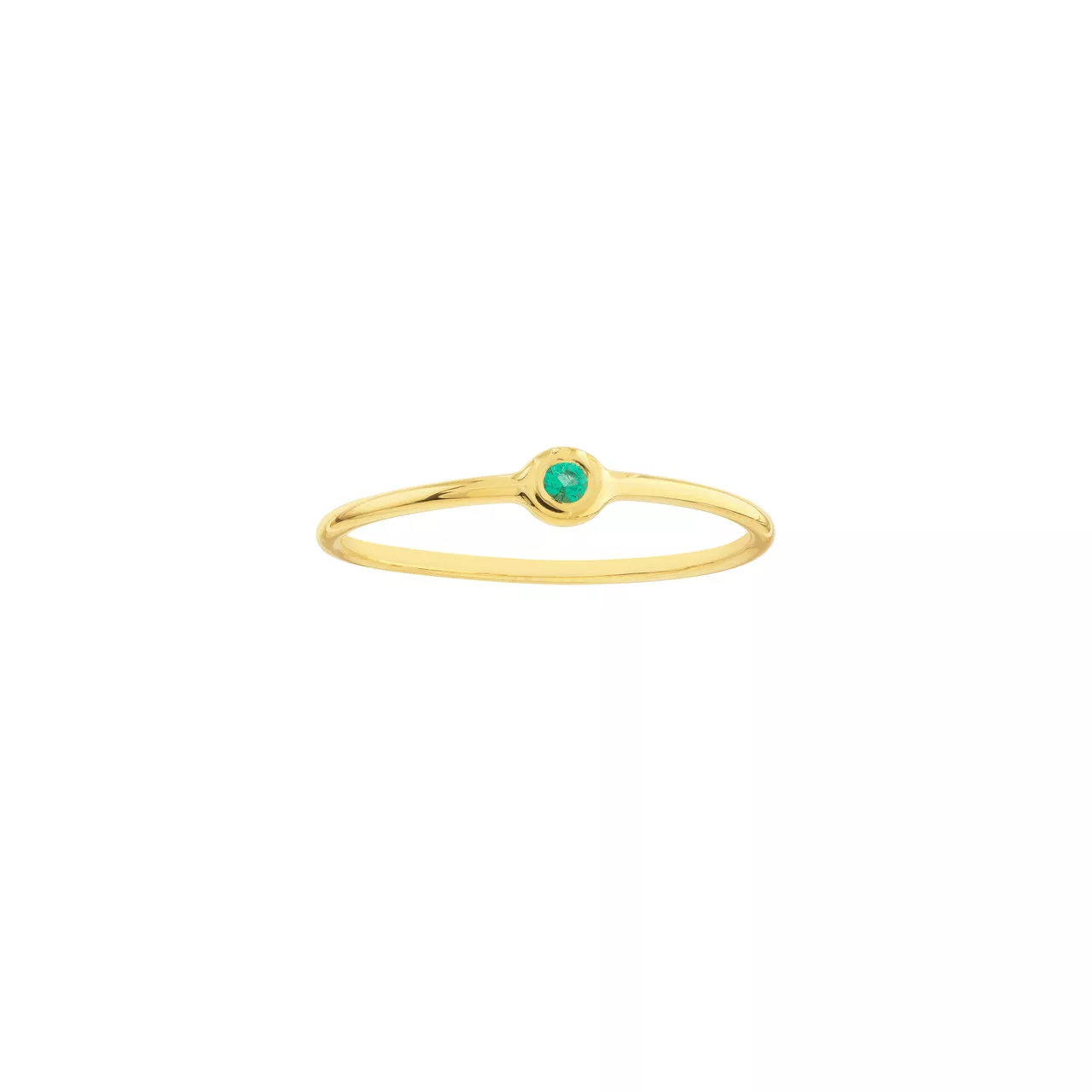 Emerald Bezel Wire Ring