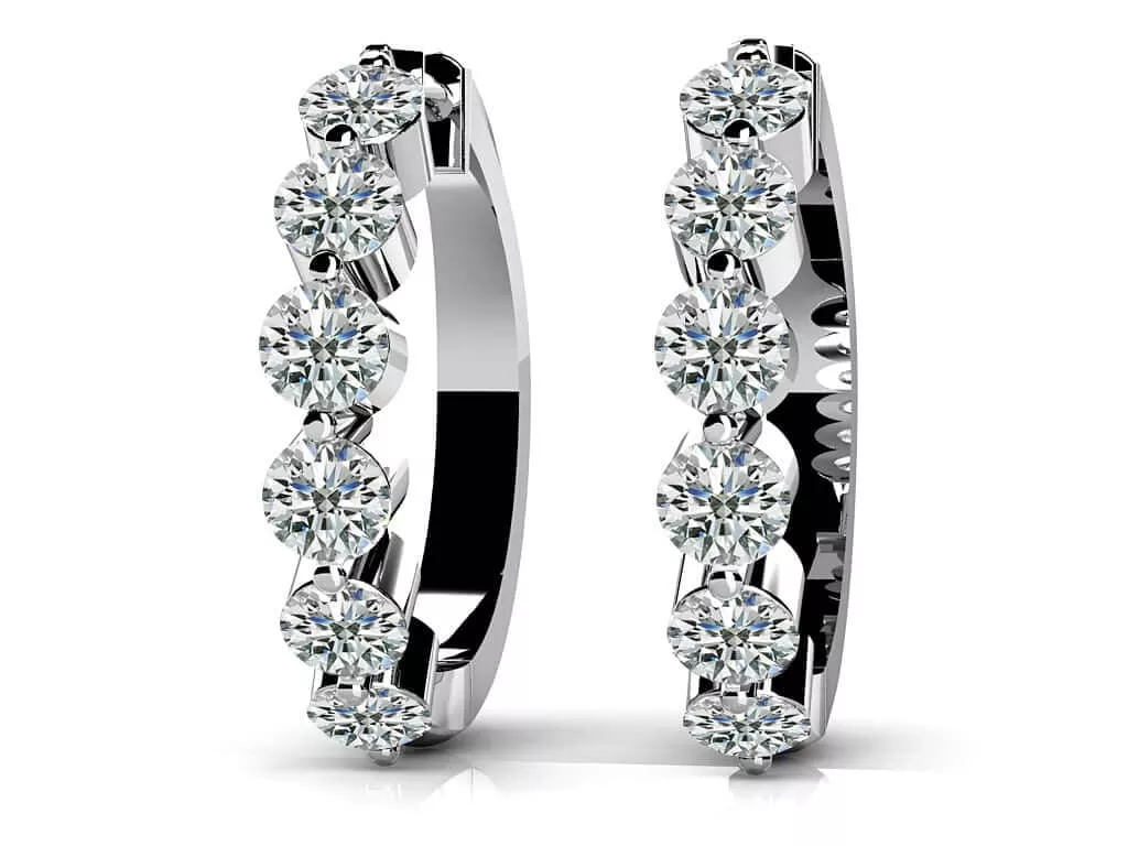 Essential Diamond Hoop Earrings 1.25 Carat Total Weight