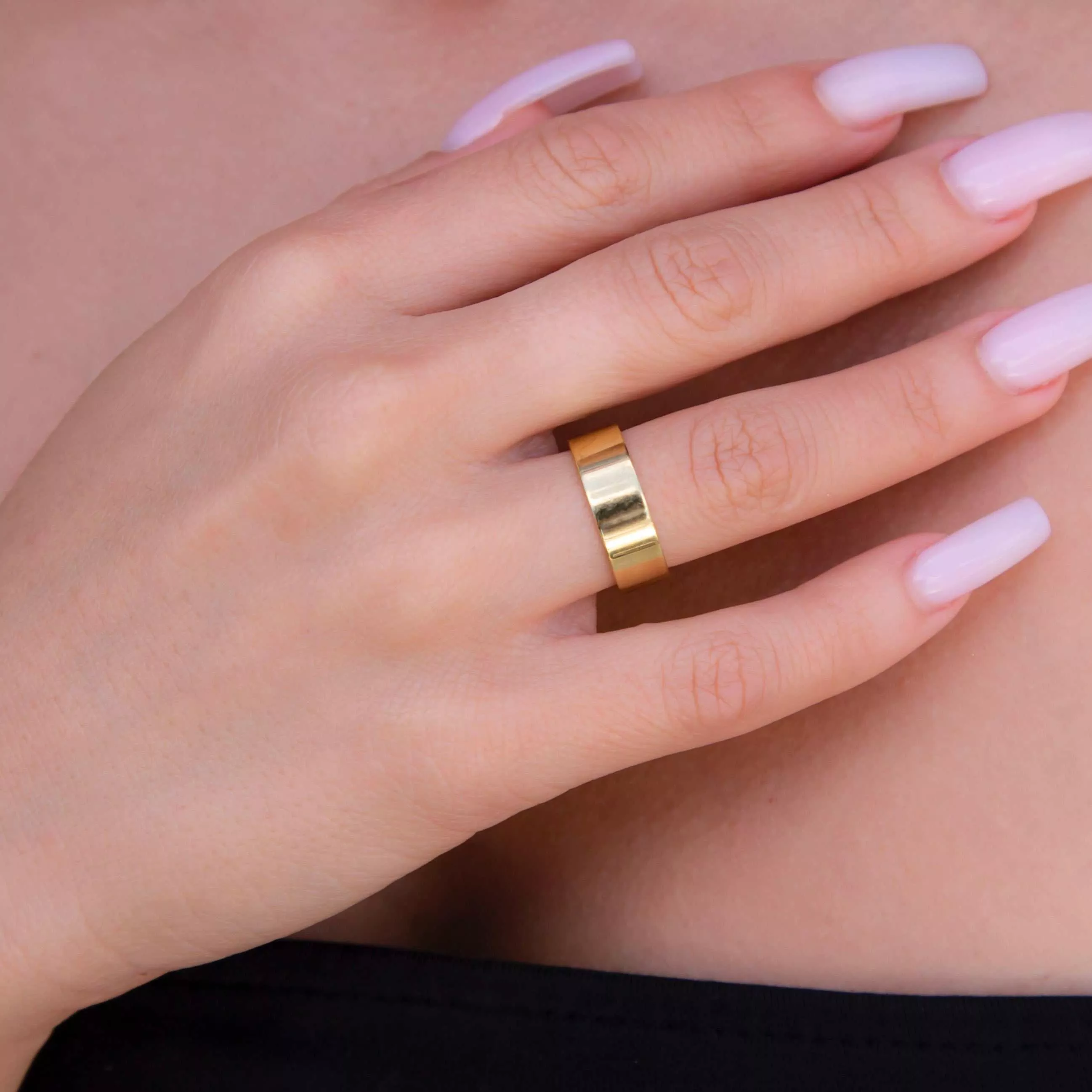 Flat Band Ring in Yellow Gold