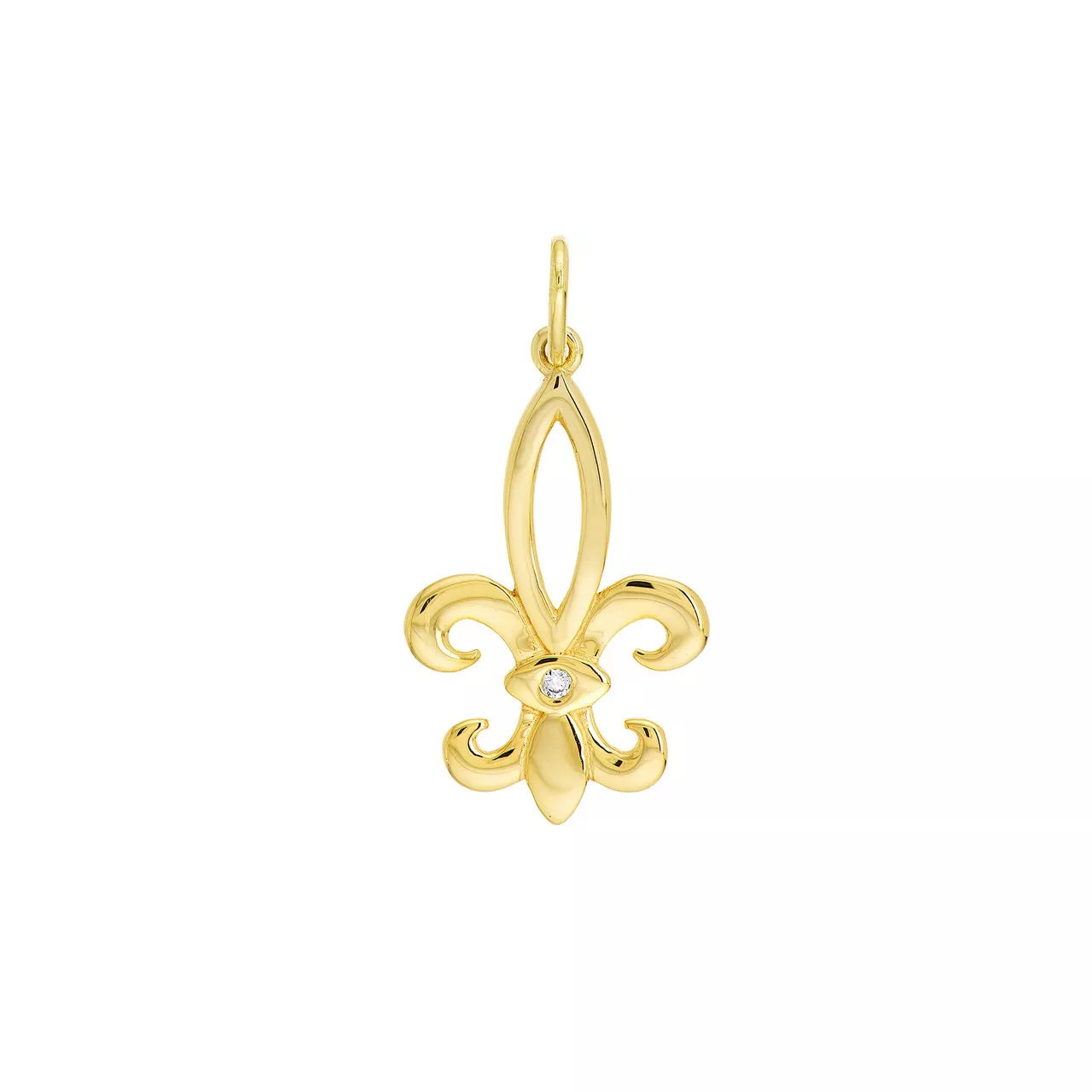 Fleur-de-Lis Pendant with 1pt Diamond