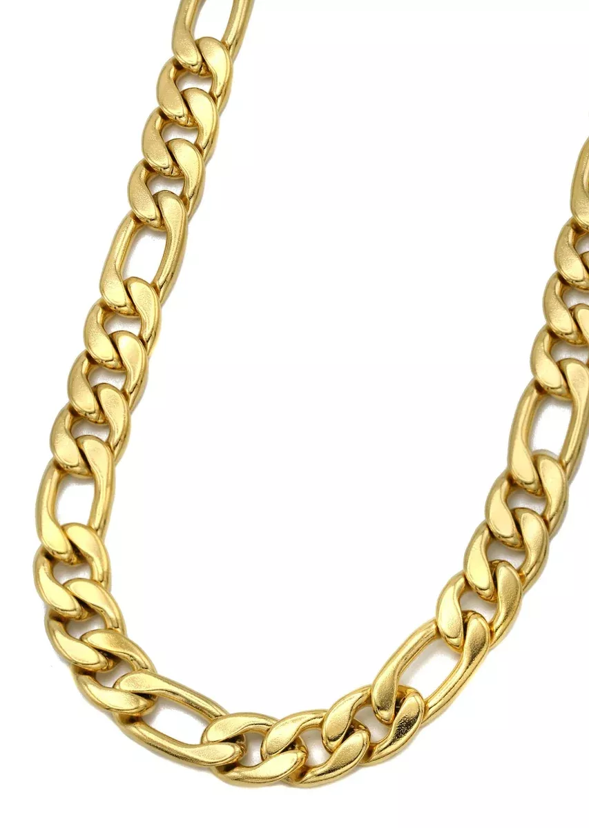 Gold Plated Mens Figaro Chain