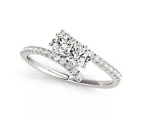 His and Hers 2 Stone Diamond Ring 1 /2 Carat Total Weight