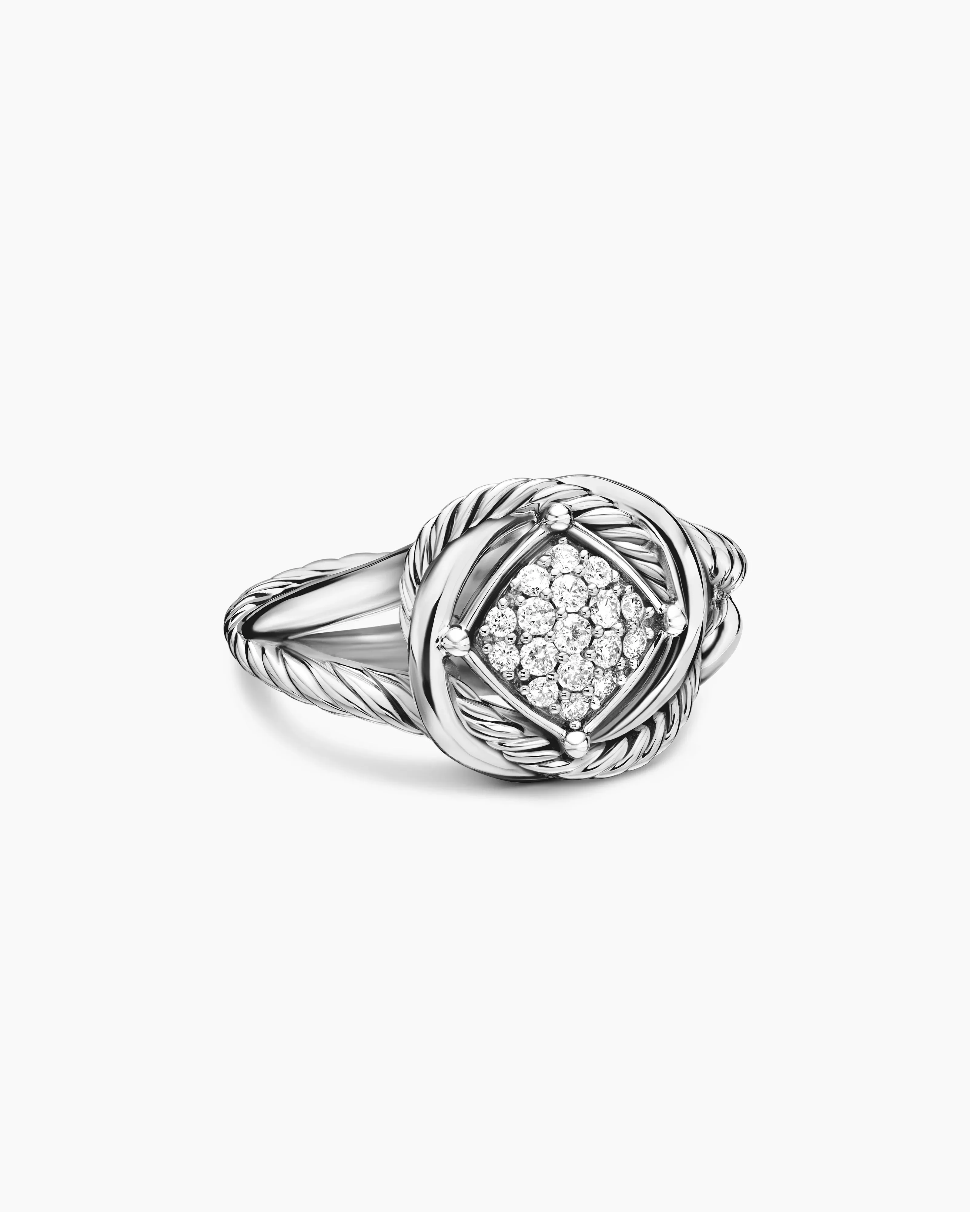 Infinity Ring Sterling Silver with Diamonds, 13mm