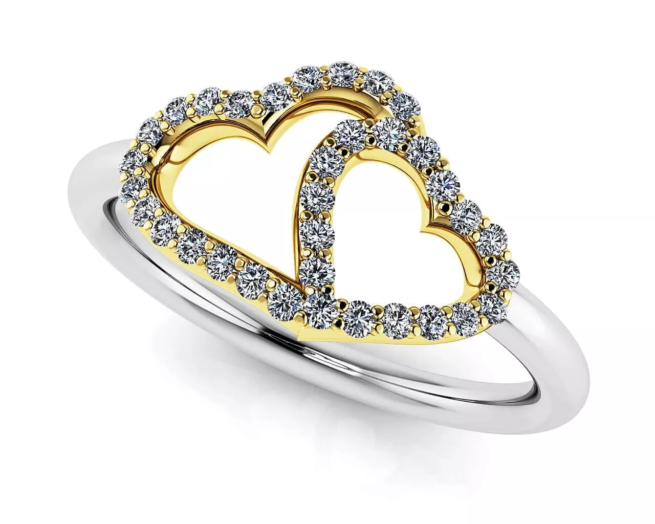 Loving Hearts Diamond Ring .15 Carat Total Weight(Lab-Created)