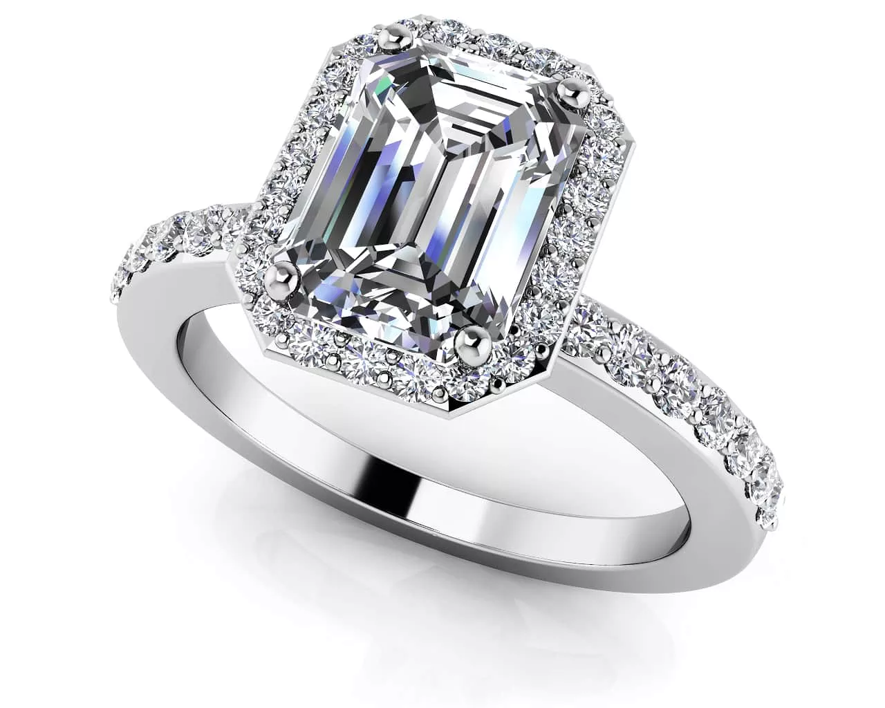 Magical Emerald Cut Diamond Engagement Ring 1.0 Carat Total Weight(Lab-Created)