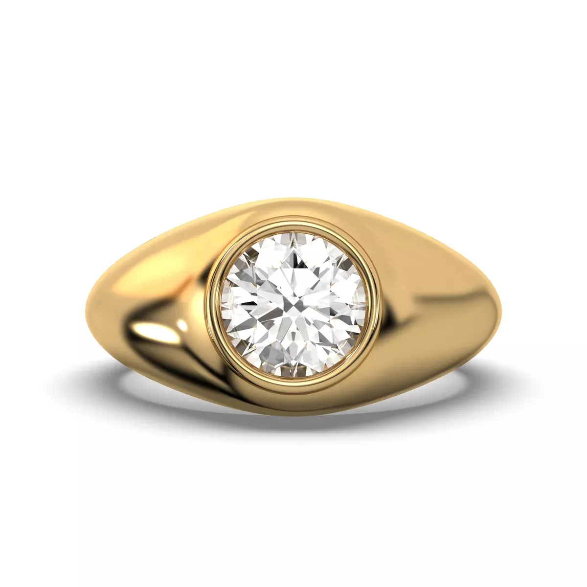 Men's Jewelry - Men's VVS Lab Diamond Round Brilliant Cut Solitaire Engagement Ring | Rose Gold