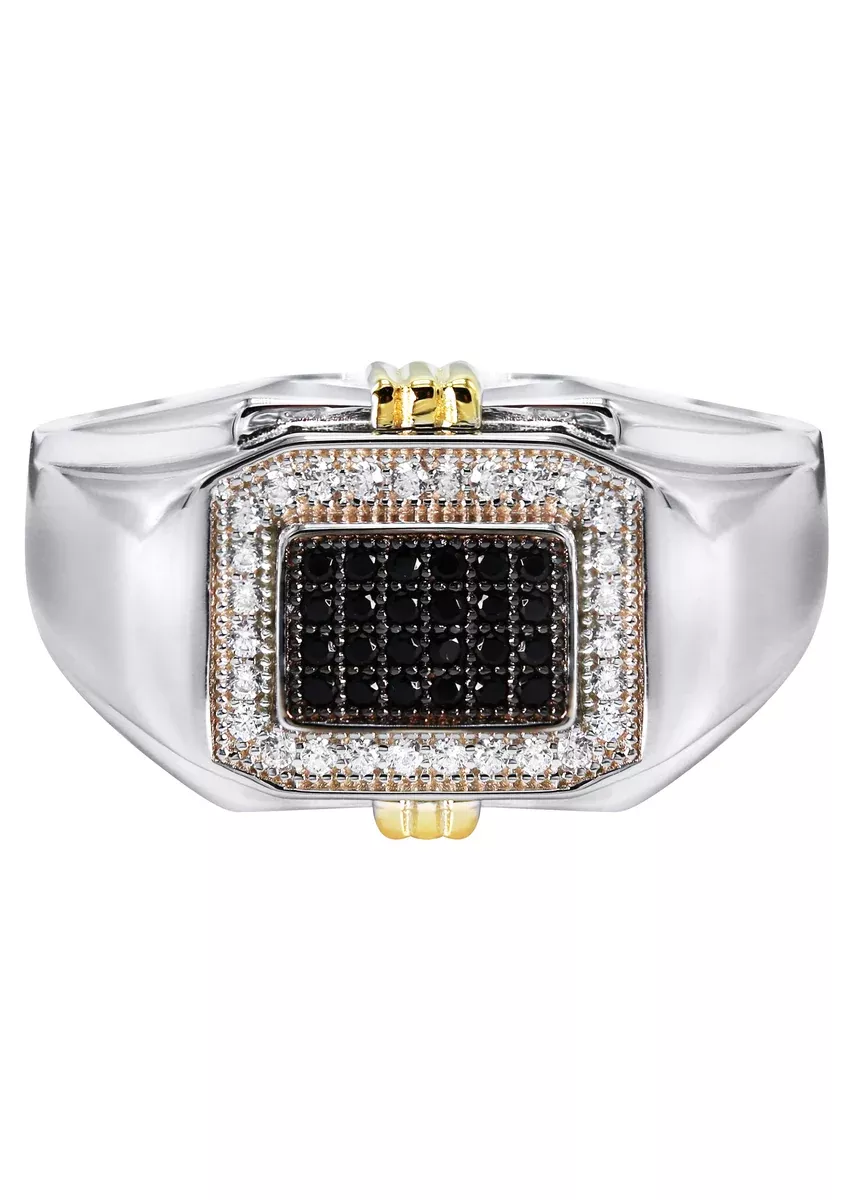 Mens Silver CZ Signet Ring | Appx 5.5 Grams