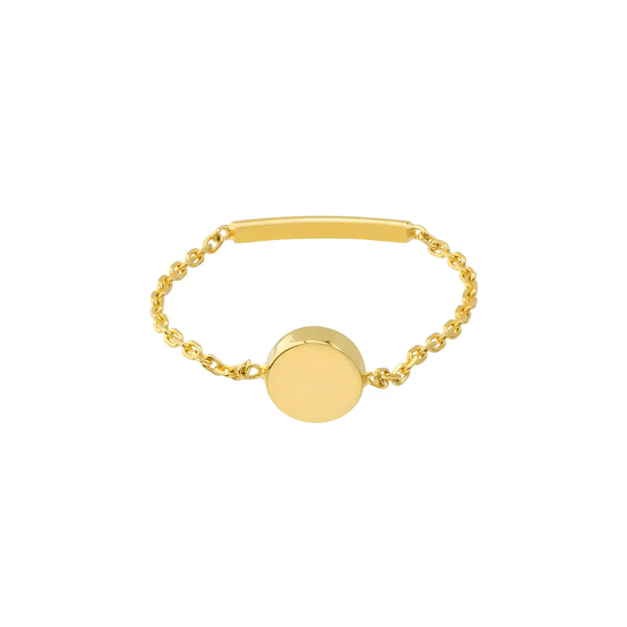Mini Disc Ring on Chain with Sizing Bar