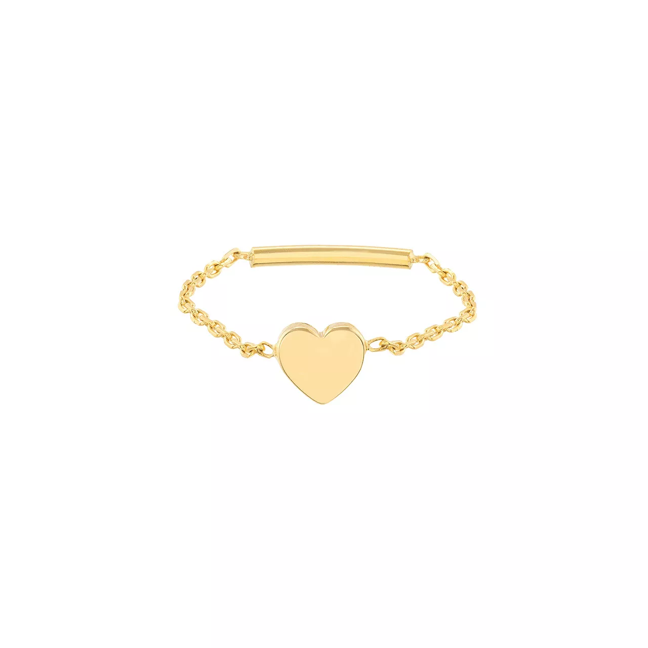 Mini Heart Ring on Chain with Sizing Bar