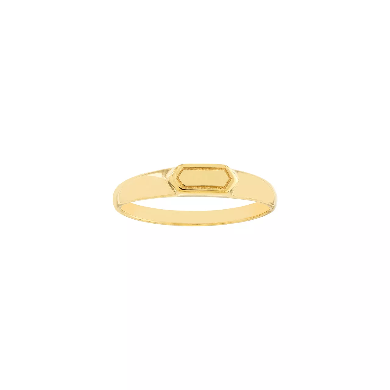 Mini Hexagon Bar Signet Ring