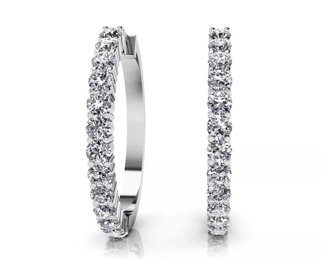 Must Have Diamond Hoop Earrings 1.56 Carat Total Weight