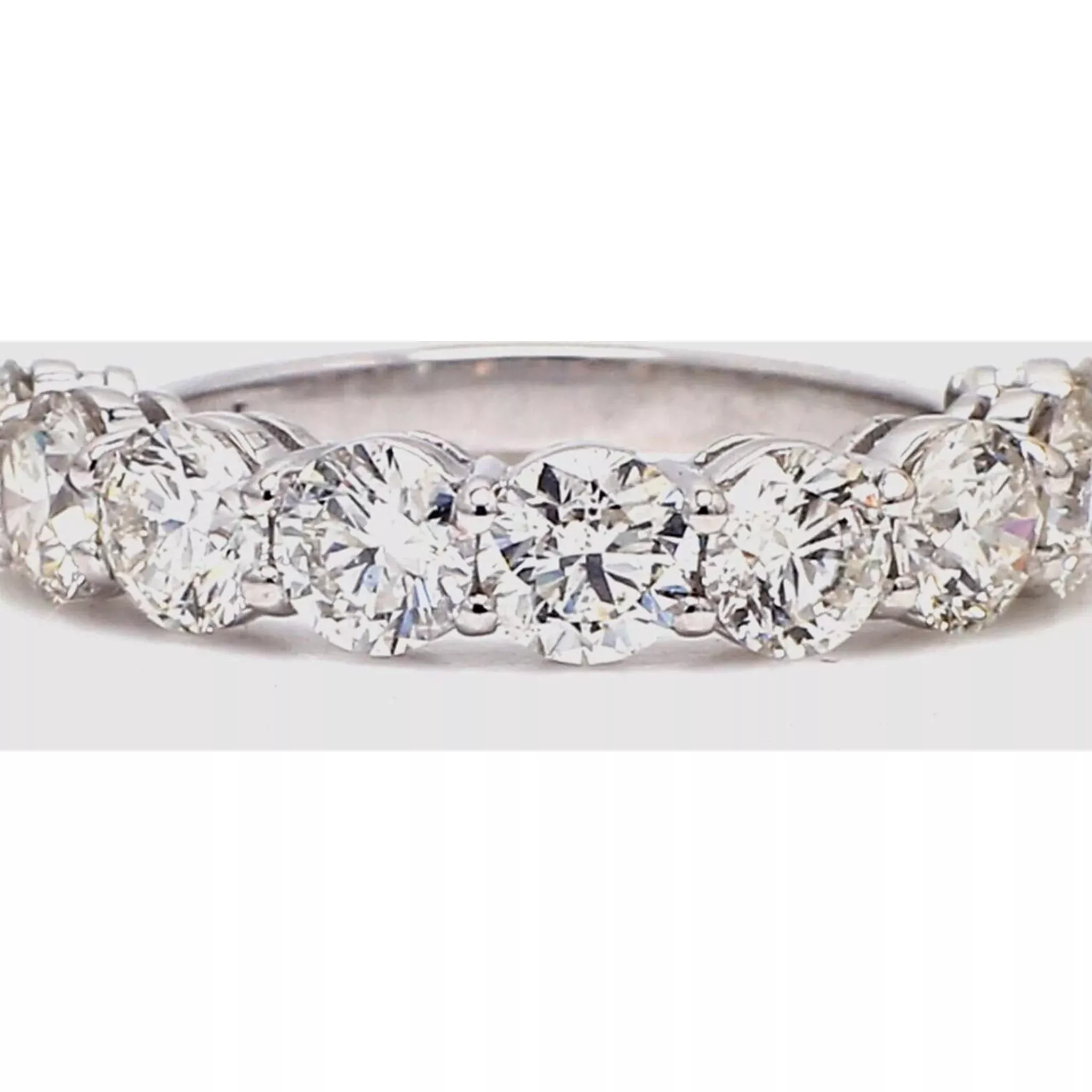 Ninacci Platinum 9-Stone Diamond Band Ring - 2.18 Carat Total Diamond Weight - Size 5.0