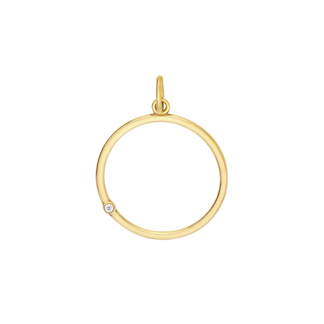 Open Circle Pendant with 1pt Diamond