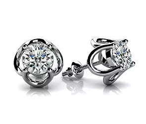 Open Tulip Diamond Stud Earrings 1 /4 Carat Total Weight
