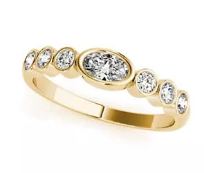 Oval Illusion Diamond Stackable Ring 1 /2 Carat Total Weight