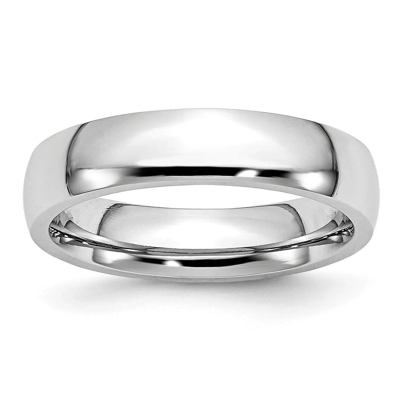 Polished Half-Round Cobalt Wedding Band 5mm