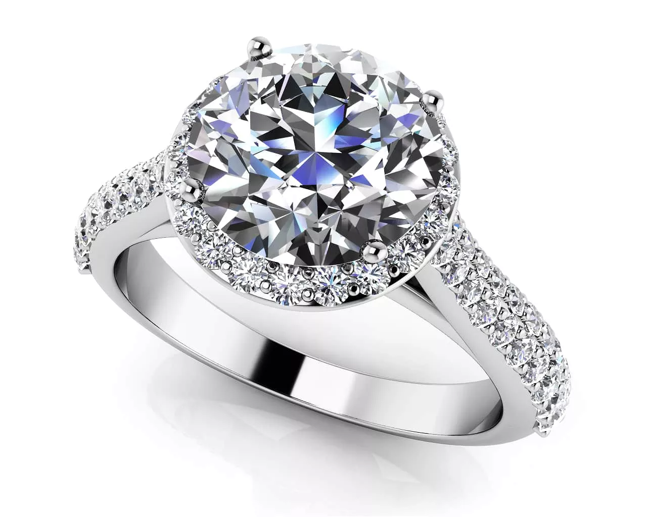 Radiant Round Diamond Engagement Ring 1.05 Carat Total Weight