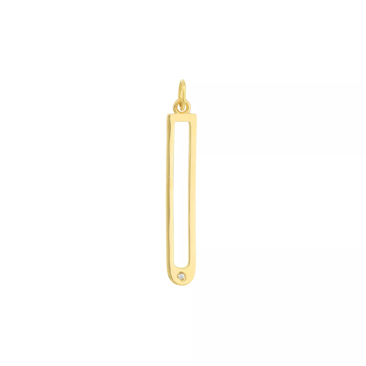 Rounded Open Bar Charm with Diamond
