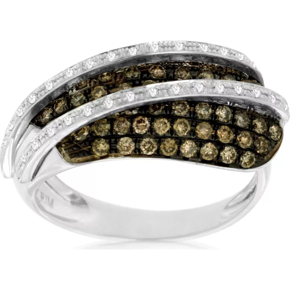 Royal 14K White Gold Diamond & Mocha Diamond Ring - Timeless Elegance