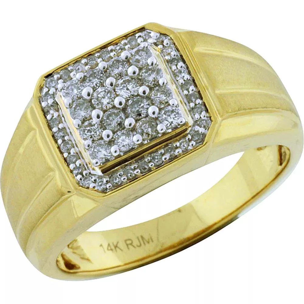 Royal 14K Yellow Gold Men's Diamond Ring - 0.50 Carat