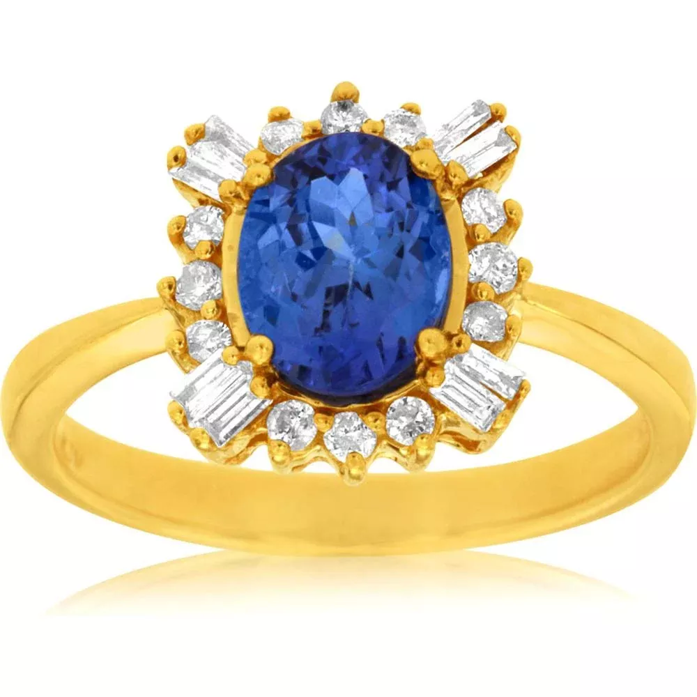 Royal Radiant Tanzanite Dreams 14K Yellow Gold Ring