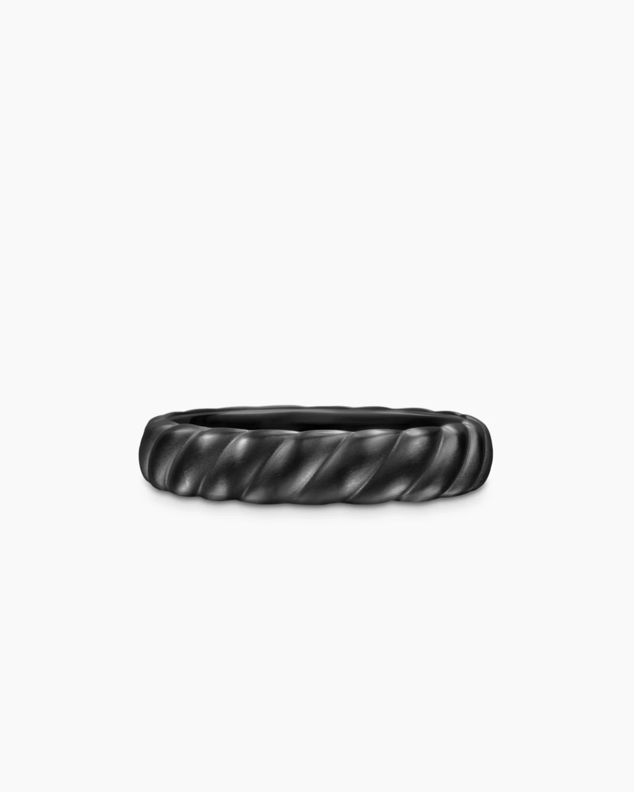 Sculpted Cable Band Ring Black Titanium, 5mm