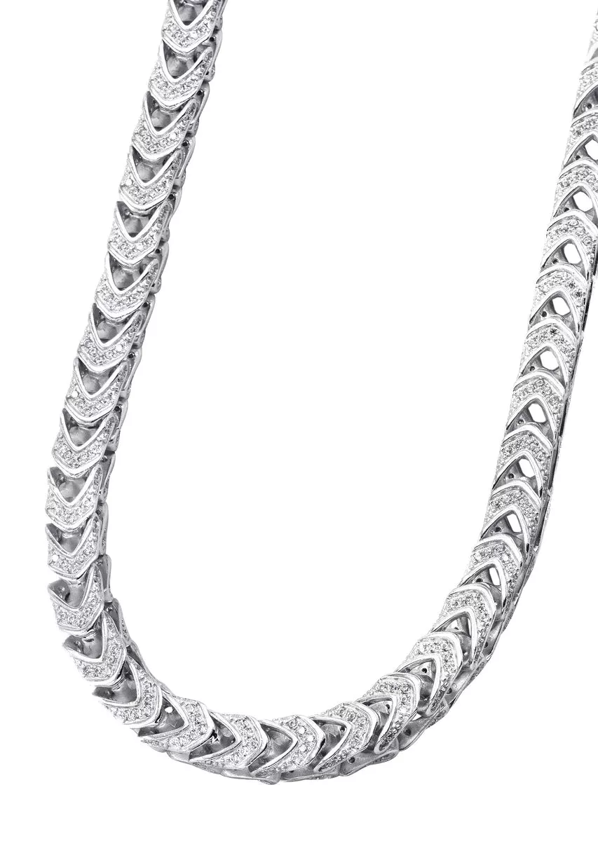 Silver Chain -Silver Iced Out Franco Chain