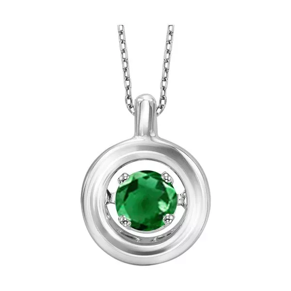Silver Emerald 1/6Ctw Pendant