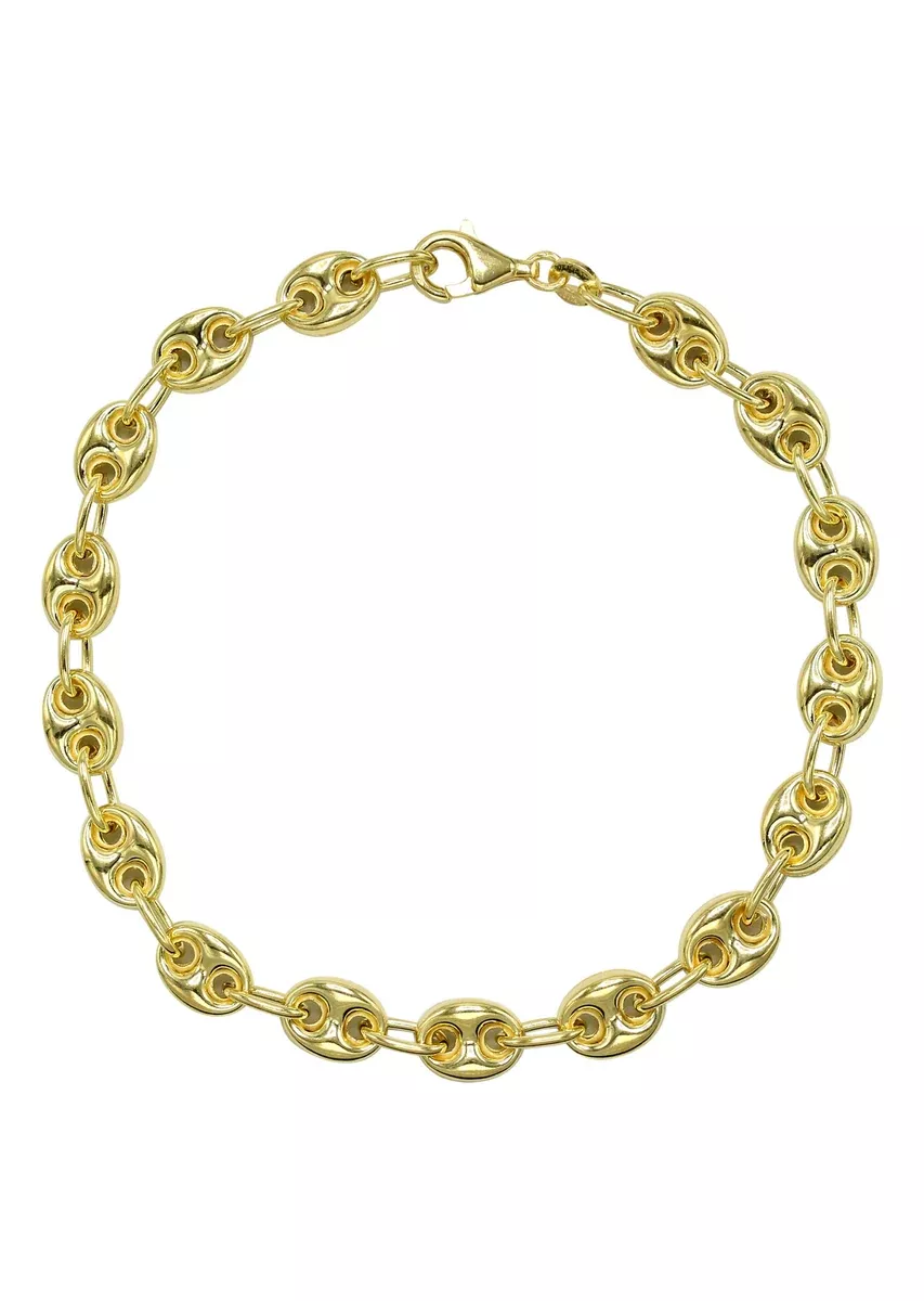 Silver Gold Puff Bracelet