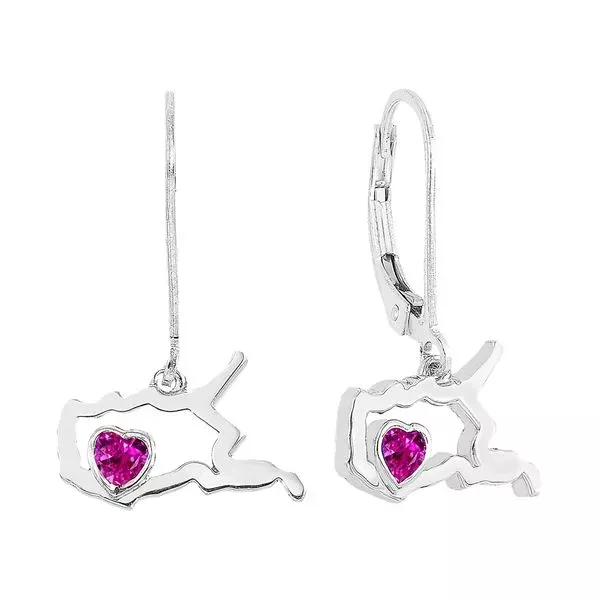 Silver Pink Tourmaline 1/3Ctw Earring