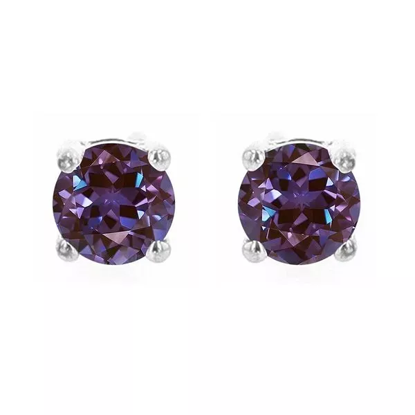 Silver Syn Alexandrite 5/8Ctw Earring