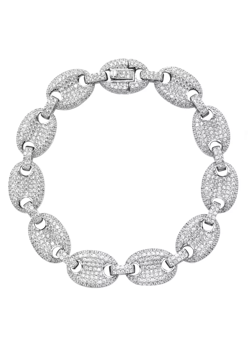 Silver White Iced Puff Bracelet