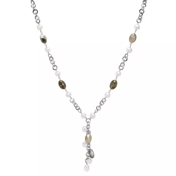 Silver White & Pearl Necklace