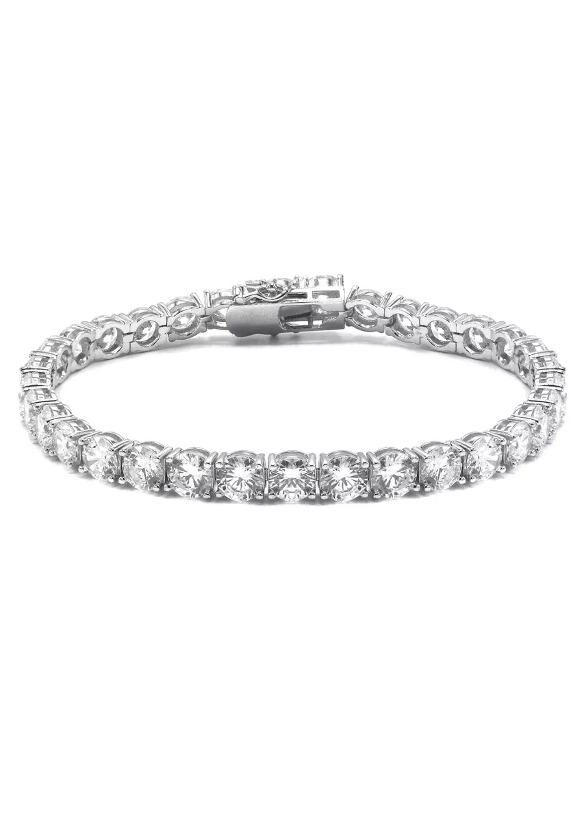 Silver White Tennis Bracelet