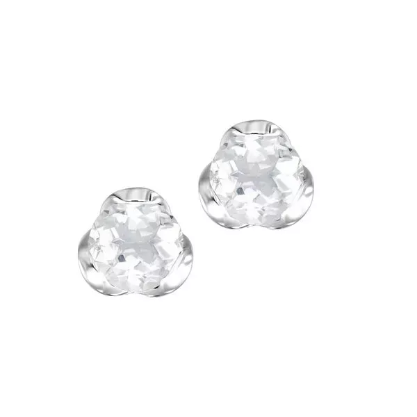 Silver White Topaz 3/4Ctw Earring