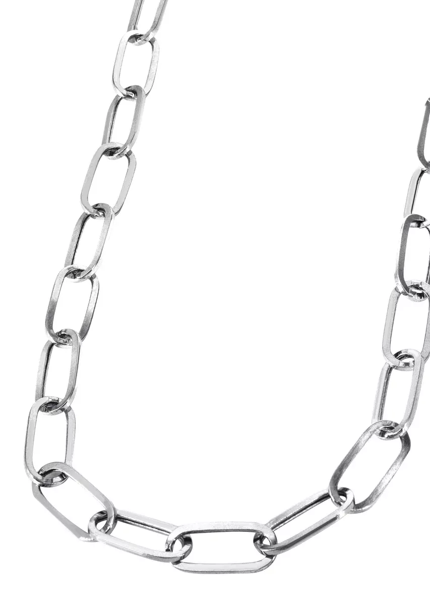 Solid Paper Clip White Gold Chain 10K & 14K