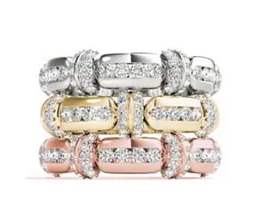 Stackable Channel Sets Diamond Ring 1 /4 Carat Total Weight