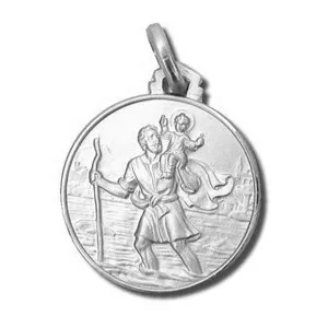 Sterling Silver 12.0mm Round St. Christopher Medal