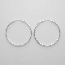 Sterling Silver 3mm X 40mm Hoop Earrings