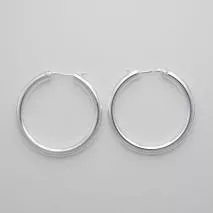 Sterling Silver 4mm X 38mm Hoop Earrings
