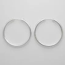 Sterling Silver 4mm X 43mm Hoop Earrings
