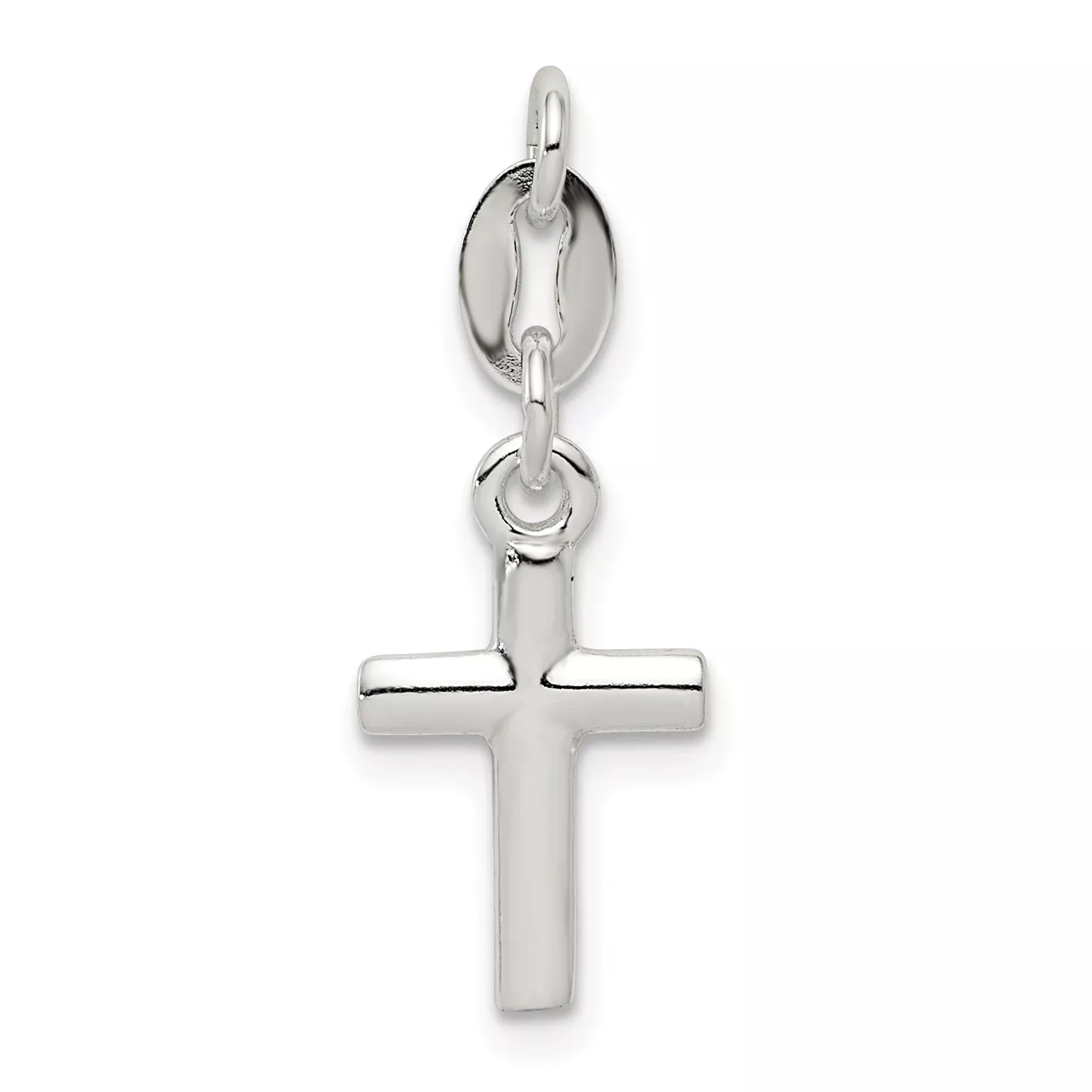 Sterling Silver 925 Children's Cross Charm Polished Anti-Tarnish Finish
