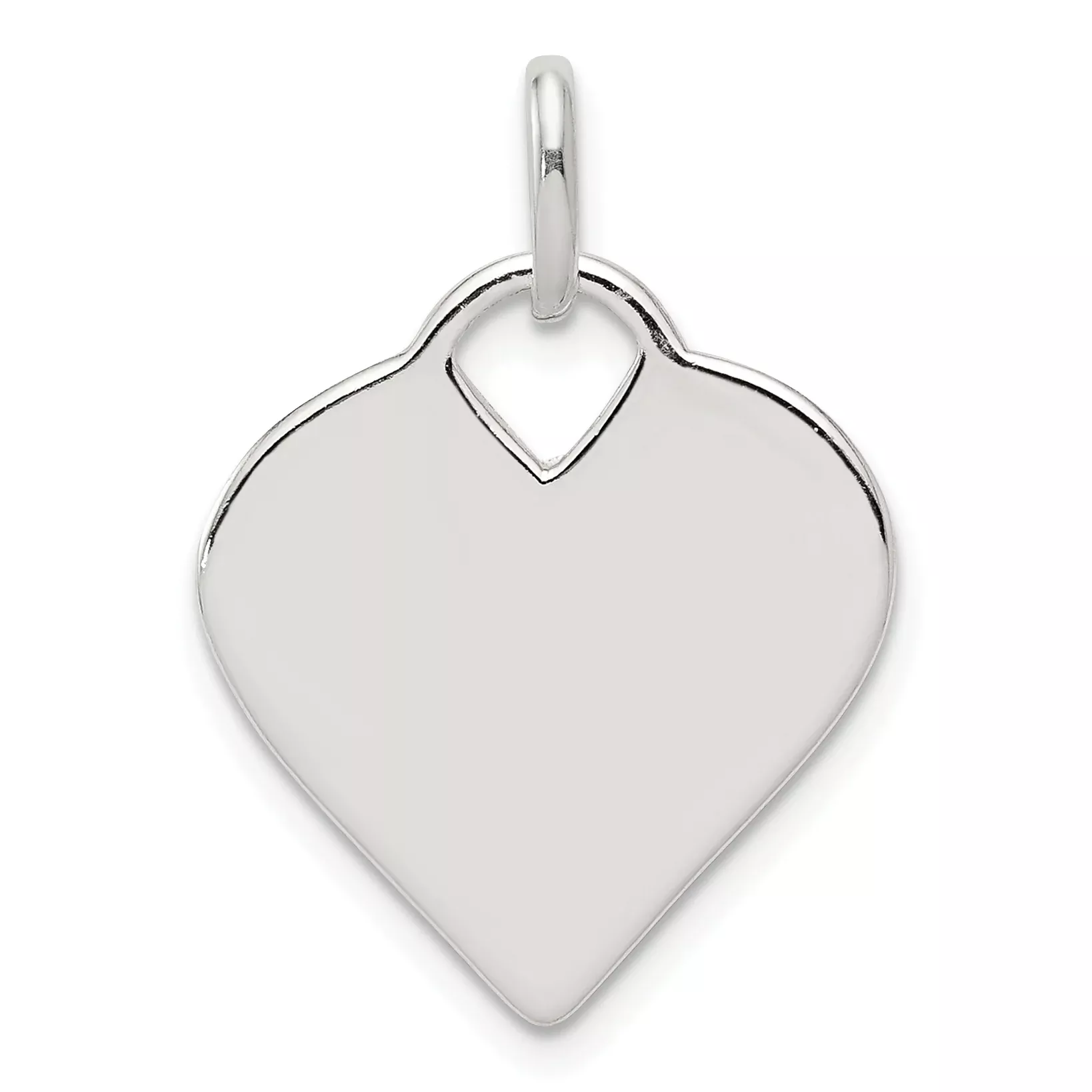 Sterling Silver 925 Engravable Heart Charm with Polished Anti-Tarnish Finish