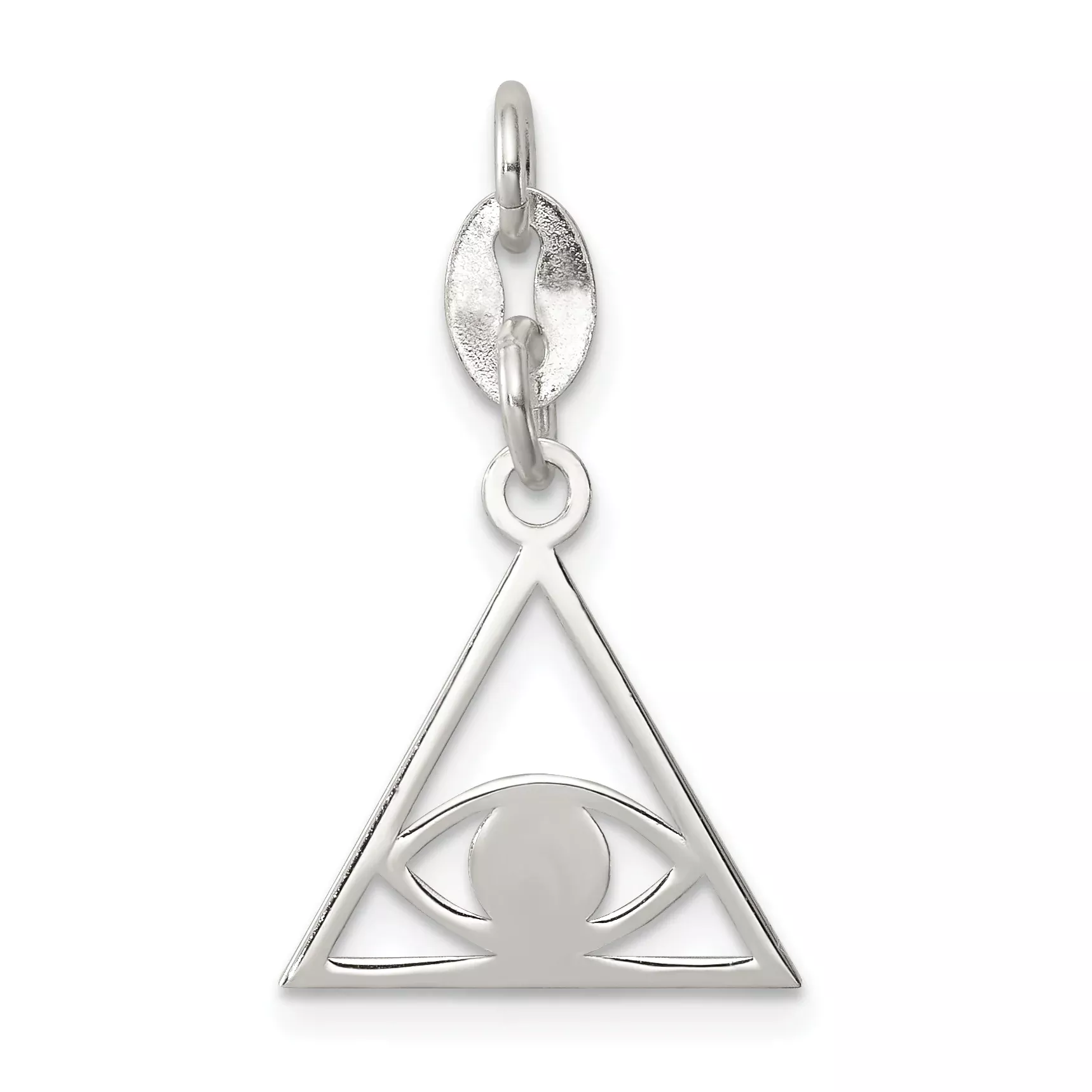 Sterling Silver 925 Evil Eye Charm with Polished Anti-Tarnish Finish